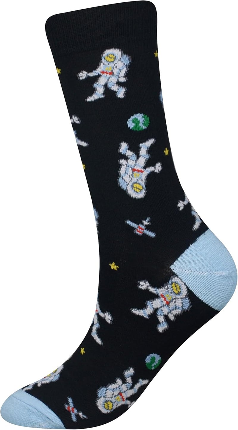 Cansok Men's 2/4 Packs Fun Crazy Novelty Dress Crew Socks - Image 4